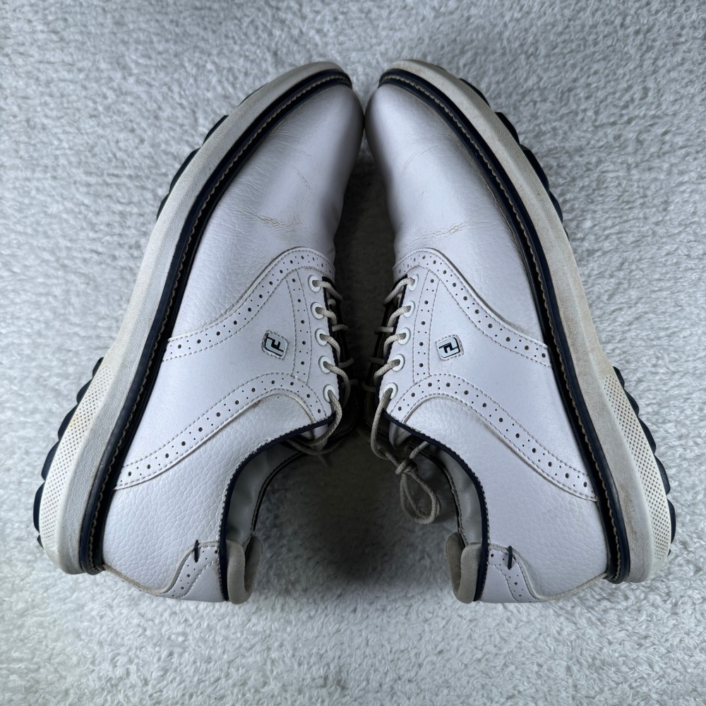 Footjoy Golf Shoes FJ Traditions Spikeless Golf Shoes - White 57927 10.5 M - Picture 4 of 8